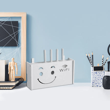 No Drill Wall Mounted Router Storage Box Cable Organizer for WiFi Router Use
