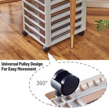 10-Layer Movable Chest of Drawers With Wheels Plastic For Home Office Storage