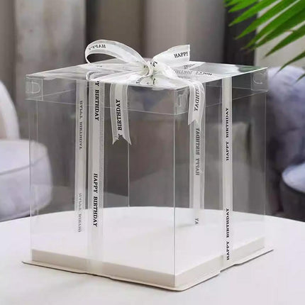 50pcs Transparent Cake Packaging Box Bakery Cake Boxes Plastic Packing Boxes