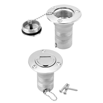 Stainless Steel Fuel Water Deck Filler Cap Flip Top Marine Yacht Boat Accessory