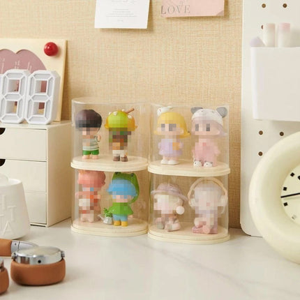 2pcs Clear Acrylic Display Case Transparent Box for Collectibles Dolls Figures