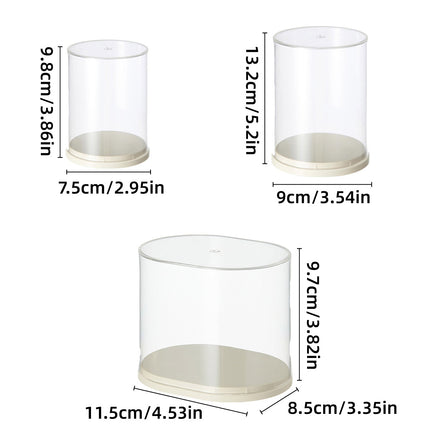2pcs Clear Acrylic Display Case Transparent Box for Collectibles Dolls Figures