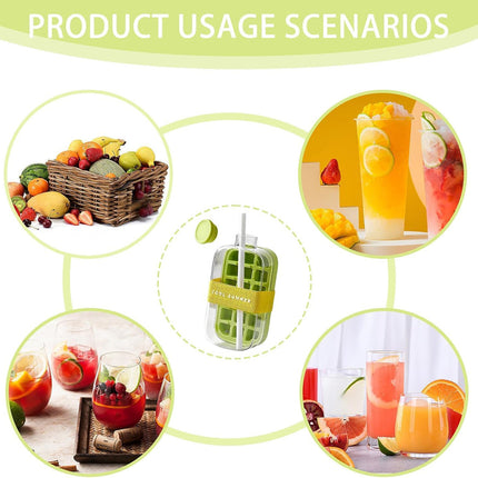Ice Cube Maker Kettle 2in1 Ice Tray Mould Ice Making Box Portable Freezer Tool