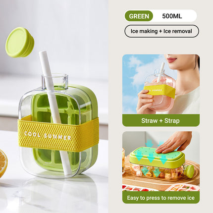 Ice Cube Maker Kettle 2in1 Ice Tray Mould Ice Making Box Portable Freezer Tool