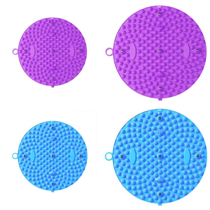 37/55cm Soft Silicone Circular Foot Mat with Textured Surface