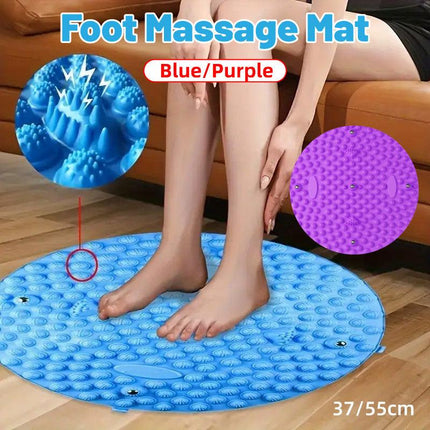 37/55cm Soft Silicone Circular Foot Mat with Textured Surface