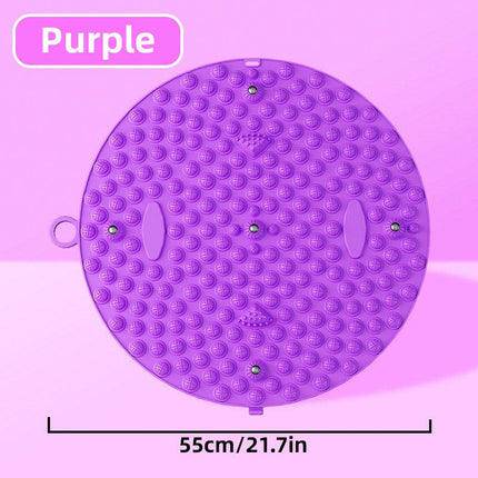37/55cm Soft Silicone Circular Foot Mat with Textured Surface