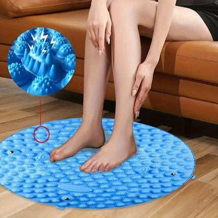 37/55cm Soft Silicone Circular Foot Mat with Textured Surface