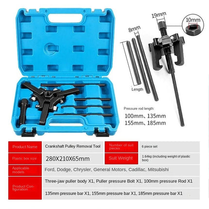 Harmonic Balancer Puller Tool Set Crankshaft Pulley Remover Kit 6PCS