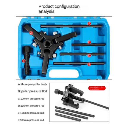 Harmonic Balancer Puller Tool Set Crankshaft Pulley Remover Kit 6PCS