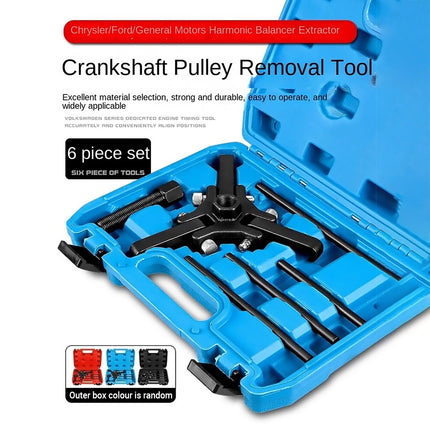 Harmonic Balancer Puller Tool Set Crankshaft Pulley Remover Kit 6PCS