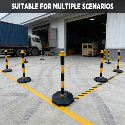 2PCS Safety Delineator Post 82cm Sand-Fillable Base 2 Colours for Crowd Control