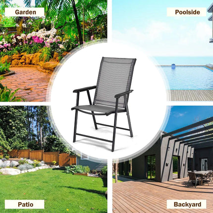 Outdoor Folding Chair Metal Portable Patio Balcony Chair with Backrest Sub Chair