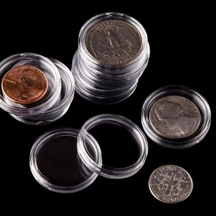 100pcs 40mm Coin Box Round Storage Case Commemorative Coin Protection Container