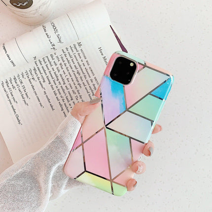 Rainbow Case for iPhone 14 13 12 11 Pro Max XR XS Marble Phone Shockproof Cover Silicone - Aimall