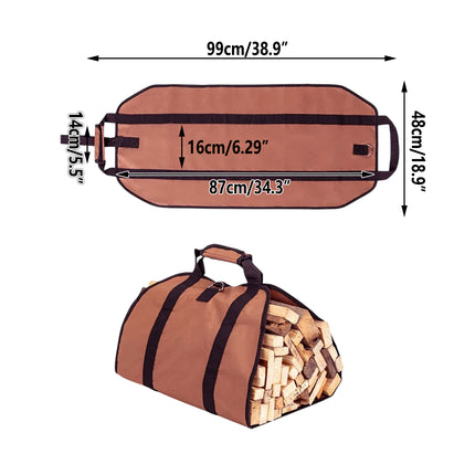 Firewood Carrier Log Carrier Tote Bag Canvas Wood Carrying Bag Outdoor Camping
