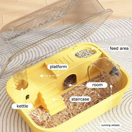 Hamster Cage Plastic Acrylic Ventilated Double Level 35 x 25 x 18.5cm 4 Colours