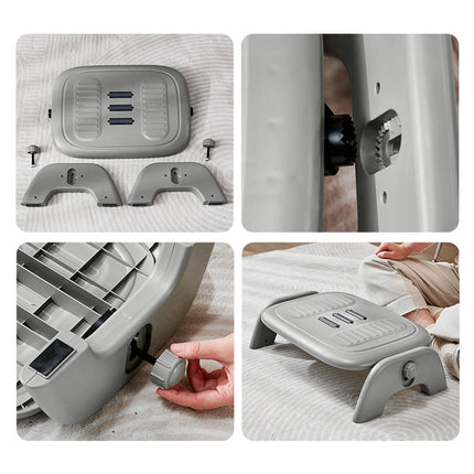 Foot Rest Stool Office Under Desk Fold Footrest Massage Cushion Grey