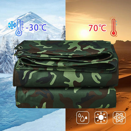 Camouflage Tarpaulin Tarp Cover Outdoor Rainproof Ground Sheet Heavy
