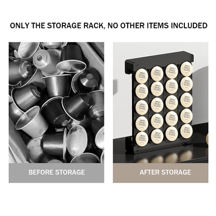 Wall Mounted Coffee Capsule Storage Rack SpaceSaving for Kitchen Cafe Countertop