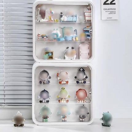 Wall Mounted Blind Box Display Cabinet Punch Free Dustproof Storage Organizer
