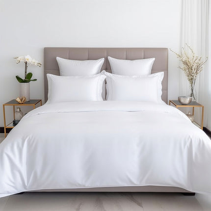 Hotel Quality White Duvet Cover Soft Fabric Bedding Set for Bedroom Motel