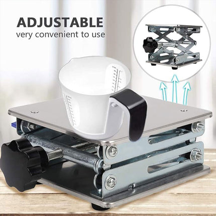 Lifting Platform Stainless Steel Manual Control Stand 10x10CM Adjustable Tool