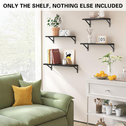 4 PCS Wooden Wall Shelf Single Board Wall Mounted Home Decor Living Room Bedroom