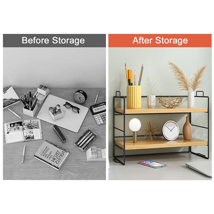 Table Top Desk Shelf Standard Model 2-Layer Office Desk Arrangement Shelf