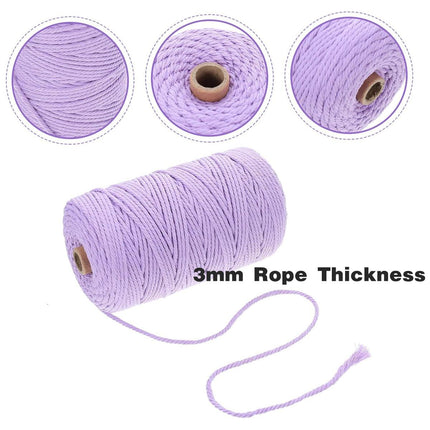 3mm Colored Cotton Rope DIY Hand Woven Macrame Cord Tapestry Binding Craft Rope