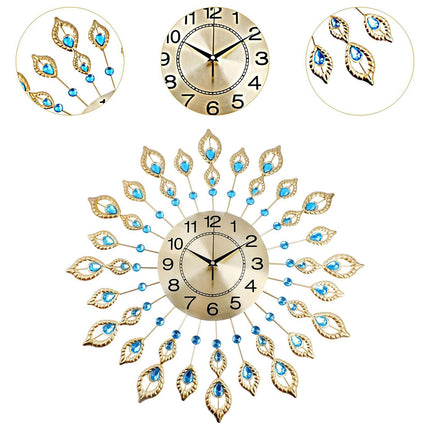 Artiss Wall Clock 60cm Large 3D Modern Crystal Luxury Round Home Decor Clock