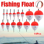 14pcs Red and White Fishing Float Bobber Set Buoy Tackle Accessories Freshwater