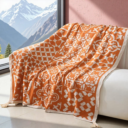 Bohemian Style Sofa Blanket Soft Washable Decorative for Couch Bed Living Room