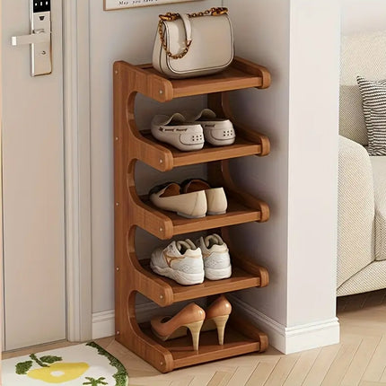 Small 5-Tier Shoe Rack Compact Shoe Storage Dustproof Space Saving Durable