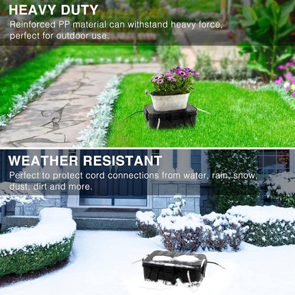 Black Large Square Junction Box Outdoor Moisture Proof Line Protection Box