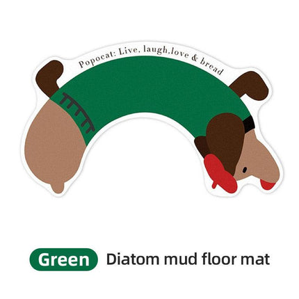 Dachshund U Shaped Floor Mats Non Slip Dirt Resistant Foot Mats for Toilet Home