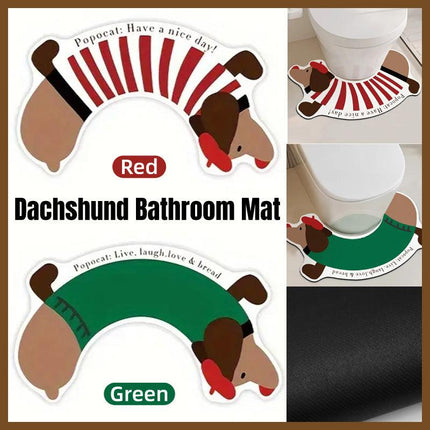 Dachshund U Shaped Floor Mats Non Slip Dirt Resistant Foot Mats for Toilet Home