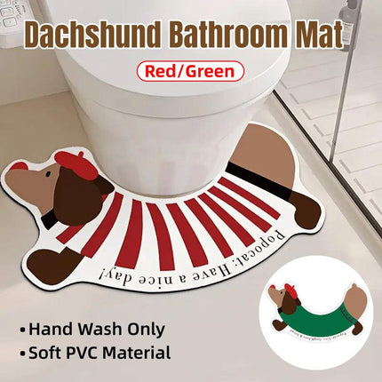 Dachshund U Shaped Floor Mats Non Slip Dirt Resistant Foot Mats for Toilet Home