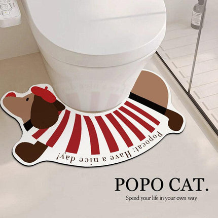 Dachshund U Shaped Floor Mats Non Slip Dirt Resistant Foot Mats for Toilet Home