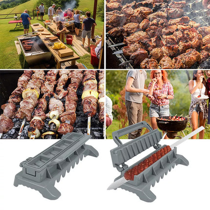 Portable Folding Kebab Skewer Maker BBQ Meat Kabob Press Outdoor Cooking Tool