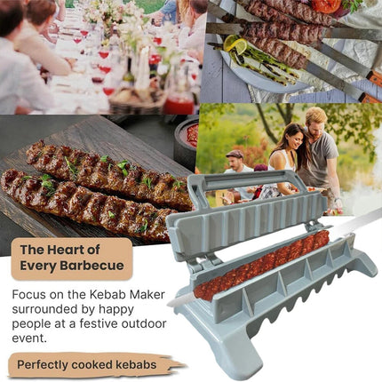 Portable Folding Kebab Skewer Maker BBQ Meat Kabob Press Outdoor Cooking Tool