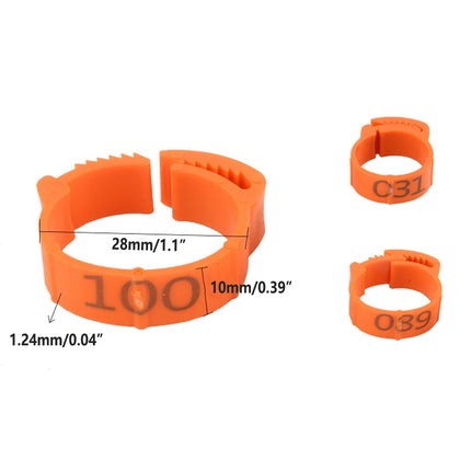 Chicken Duck Goose Leg Rings 100pcs Numbered Ankle Bands Bird ID Tags Farm Use