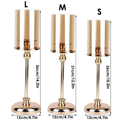 Glass Candlestick Holder Champagne Glass Gold Base Romantic Table Decor