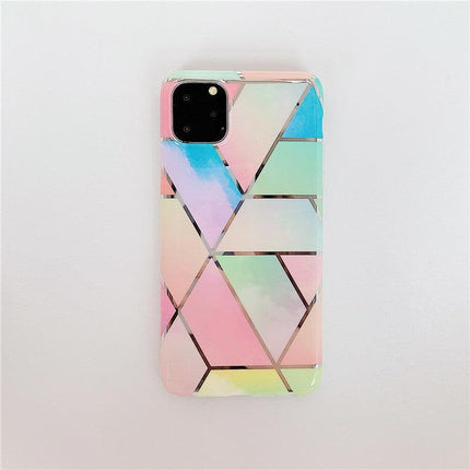 Rainbow Case for iPhone 14 13 12 11 Pro Max XR XS Marble Phone Shockproof Cover Silicone - Aimall