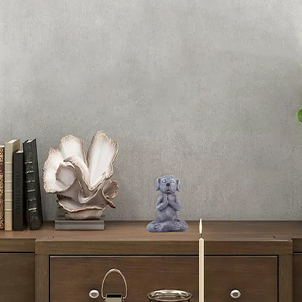 Meditation Dog Ornament Resin Peaceful Pose for Home Office Zen Spiritual Decor