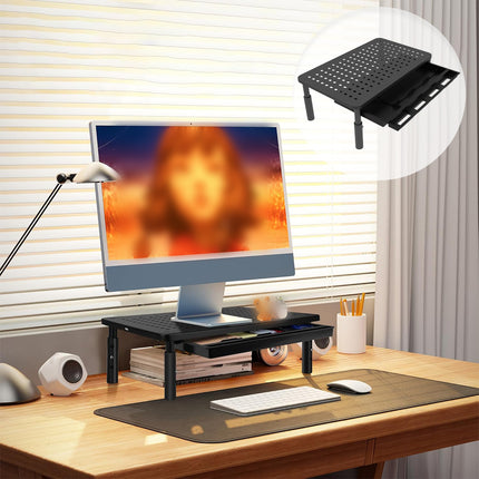 Monitor Stand Riser Aluminium 3 Level Laptop Desk Organiser Non Slip Black