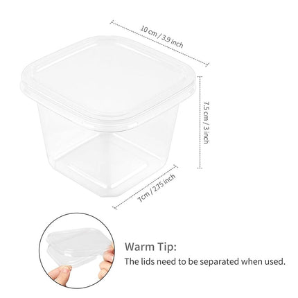 100PCS Dessert Box Mousse Cake Box Bakery Packaging Container Transparent Square