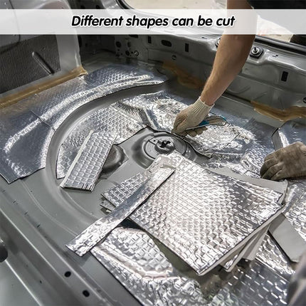 Car Soundproof Cotton Pad 25x18cm Self Adhesive Aluminum Foil Insulation Sheet