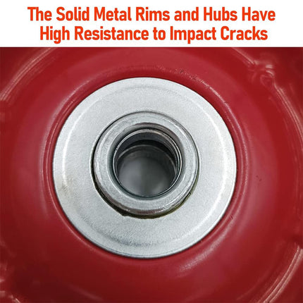 2PCS Cart 6 Inch Silent Solid Wheel Non Pneumatic Heavy Duty Anti Stabbing