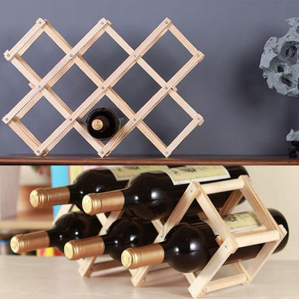Wine Rack Wooden Display Rack Holds 5 or 10 Bottles for Home Decor Sturdy Durable